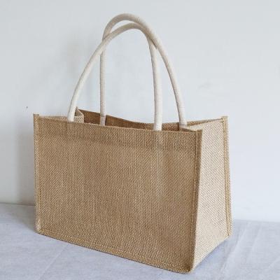 China Eco-Friendly Shipping And Handling Promotional Cheap Natural Recycle Shopping Jute Tote Bags for sale