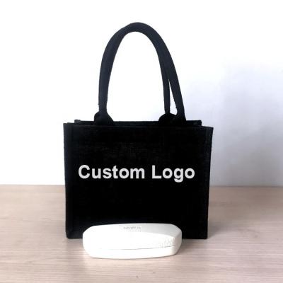 China 2021 Hot Sale Eco-Friendly Wholesale Eco Burlap Jute Tote Bag With Custom Logo Printing for sale