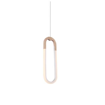 China Wholesale Modern Acrylic+wood Europe Northern Wooden Led Pendant Lamps Light U-Hook Pendant Light For Dining Room/Dedroom/Hotel for sale