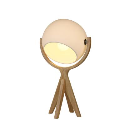 China Asian Jiahua - Hot Selling Solid Wood Fabric Shade Coffee Table Lamp Drum Lampshade Table Light For Living Room /Bedroom for sale