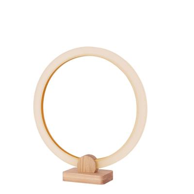 China Wholesale Simple and Shine Modern Northern Europe Wooden Led Table Light Lamps Surround Ring Table Lamp for Living Room/Bedroom/Kids Room/Hotel for sale