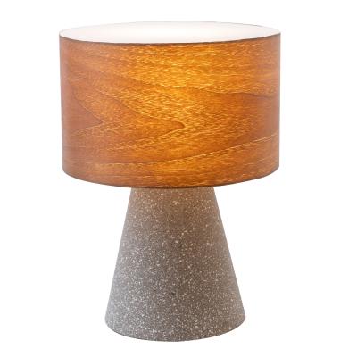 China Contemporary luxury modern decorative china wholesale hotel bar near cement base shade wood table lamp for living room for sale