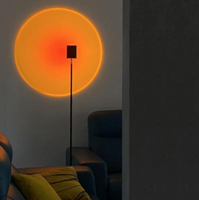 China Modern JIAHUA - Red Creative Rainbow Sunset Projection Floor Lamp Decoration Designer Sun Floor Lamp for Living Room Bar for sale