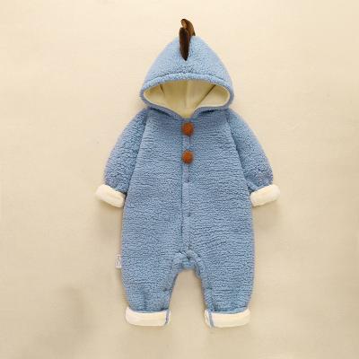 China Polyester Winter Toddler Baby Clothes Romper Baby Boy Zip Up Hooded Jumpsuit Romper for sale