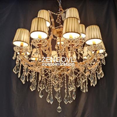 China Gold ZENGOVL Crystal Chandelier Mini Maria Theresa Small Crystal Candle Light Fixture Luxury Hotel Traditional Custom Dining Room Chandelier for sale