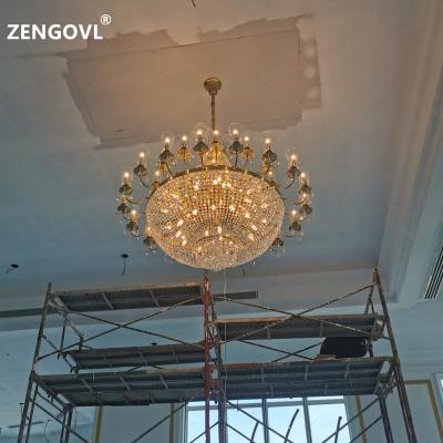 China Large Empire Chandelier Traditional Crystal Bronze Villa Chandelier Crystal Lighting for sale