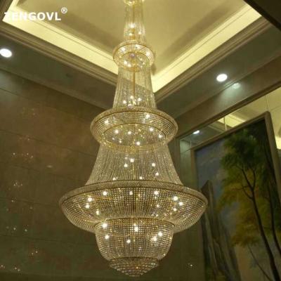 China Large Empire Chandelier Gold Traditional Hotel Crystal Chandelier Crystal Lighting for sale