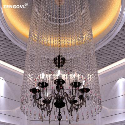 China Project Customized Large Modern Crystal Chandelier Water Curtain Chandelier For Villa for sale