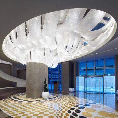 China Wave Beads Crystal Chandelier Modern Modern Large Pendant Lamp Project for sale