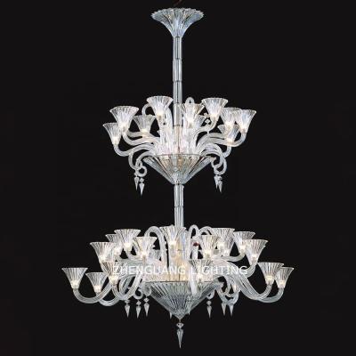 China 2 Tiers Traditional Handmade Glass Baccarat Crystal Pendant Lamp Chandelier for sale