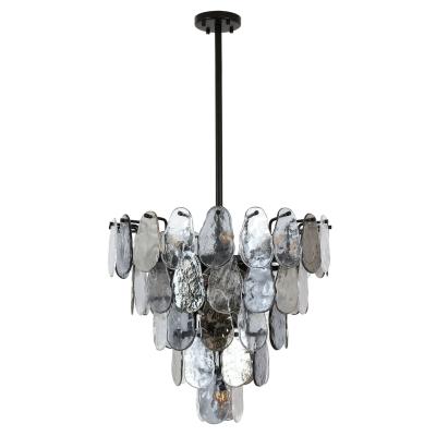 China Industrial Modern Glass Chandelier Light Glass Lamp Shade Modern Uplight Chandelier for sale