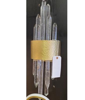 China Simple Modern Gold Luxury Imitate Natural Crystal Stem Wall Lamp For Living Room for sale