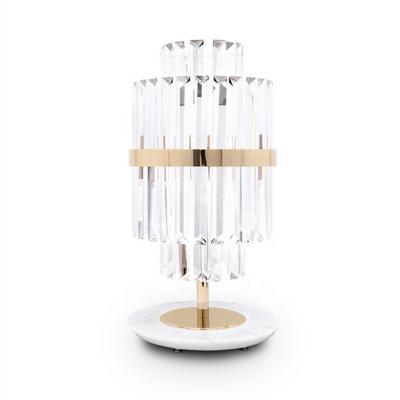 China Nordic modern stainless steel post modern table lamp with crystal for sale