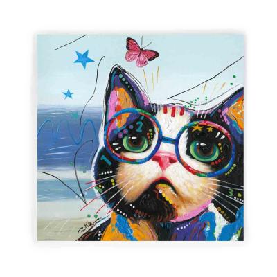 China Beautiful Modern Oversized Black Cat 80X80Cm Art Paintings 3D Oil Painting By Artree On Canvas Wall Picture for sale