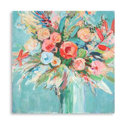 China Modern Plant Canvas Wall Art Oil Hand Made Flowers Floral Paintings Decorative For Living Room for sale