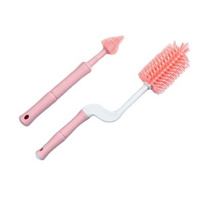 China Viable Silicone Bottle Brush Cleaning Brush Handle Cup Wash Straw Long Brush for sale