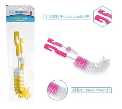 China Sustainable Multifunctional Cup Brush 2 In 1 Bending Bottle Brush Brush Header Fits For Special Bottle for sale