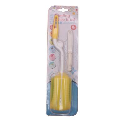 China Viable Sponge Bottle Brush Baby Bottle Brush Handle Sponge Kitchen Refillable Cleaning Brush for sale