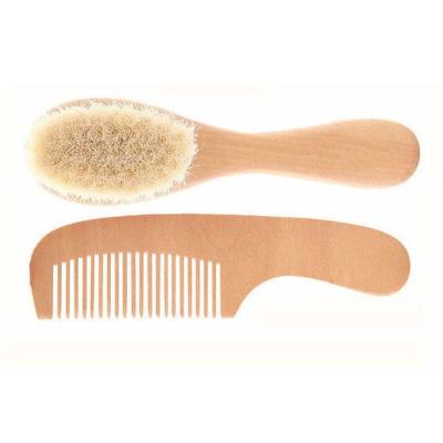 China Sustainable baby hair brush and comb set for kids with cradle on a baby or toddler for sale