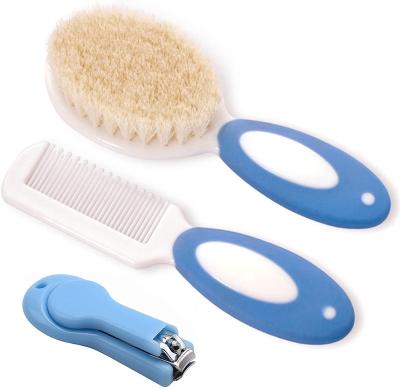 China Baby Sustainable Healthy Care Wooden Boar Hair Brushes Sleek Streamlined Hair Brush Comb Set for sale