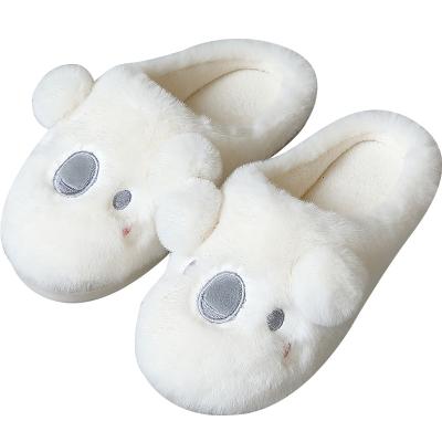 China Warm-Keeping Custom Logo Plush Mens Womens Warm-Keeping Slipper Accepted Cute Cartoon Winter Designer Fur Bed Mule Slippers for sale