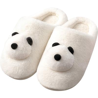 China Warm-keeping Panda Style Cotton Couples Indoor Flat Cute Non-slip Cartoon Unisex Slippers Warm-keeping Autumn Winter Women Slippers for sale