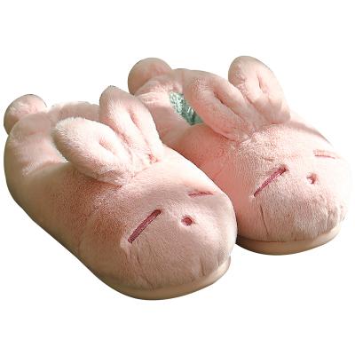 China Warm-keeping Warm-keeping Women Slippers Size 45 Rabbit Cute Animal House Shoes Girls Non Slip Winter Slipper Plush TPR Flat Sole Short for sale