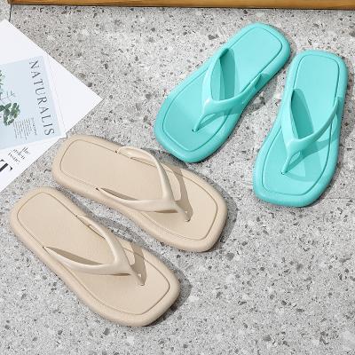 China Summer Non-slip Slippers Women Slippers Fashion Ladies Cut Toe Flat Heel Outdoor Slippers Female Casual Candy Color Slides Flip Flops for sale