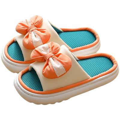 China Multi Anti-slip Women Linen Style Summer Casual Canvas Slippers Slippers Non-slip Indoor Non-slip Men's Female Sandals for sale