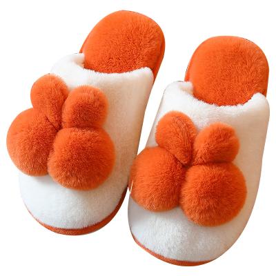 China 2021 Fashion Trend Handsome Winter Cotton Slipper Indoor Warm Non-slip Couples Plush Furry Men Flip Flop Cute Plush Fur Ladies Cartoon for sale