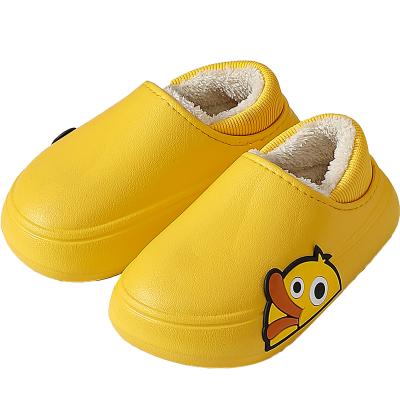 China Lighted Home Slippers Duck Home Shoes Children Warm Fur Autumn Winter Slippers Girls Boys Cute Slipper Kids for sale