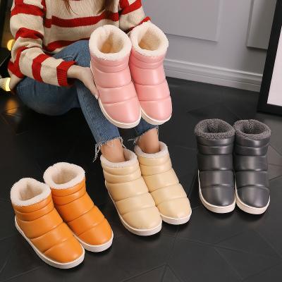 China Winter Recyclable Men Women Snow Boots Warm Fur Casual Ankle Boots Women Waterproof Warm Short Shoes for sale