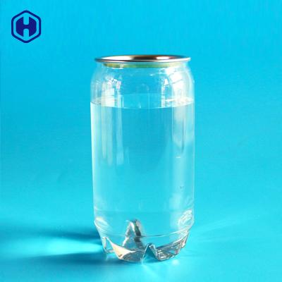 China 375ml Fruit Vegetable Pet Well Sealing Transparent Plastic Cool Soft Drink Can for sale