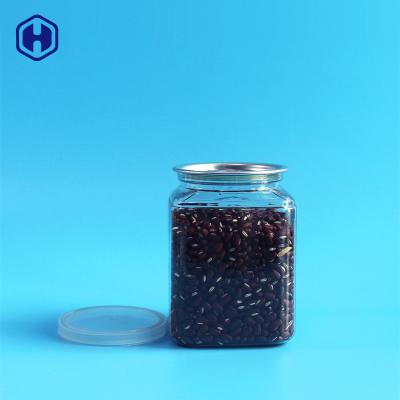 China 100% 202# 300ml PET Clear Airtight Square Well Sealing Plastic Spice Jars With Easy Open End for sale