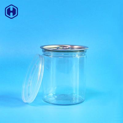 China 100% Transparent 209# 200ml PET Well Sealing Plastic Empty Tuna Cans With Easy Open End And PE Cap for sale