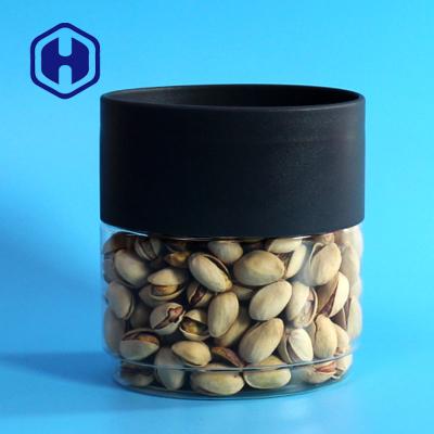 China 100% New Arrival Well Sealing Custom Packaging Flat Oval Tin Can Drying Fruit Jar PET Storage Container Plastic Stackable Nuts Boxes With Screw Lid for sale