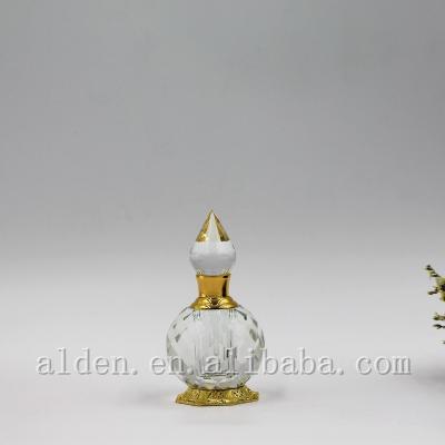 China Round Shape 3ml Attar Perfume Glass Bottle Fancy Crystal Perfume Bottle With Glass Stick for sale