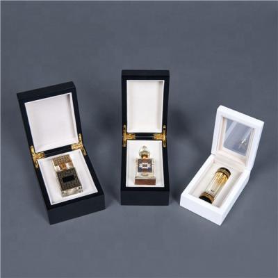 China Handmade Empty Luxury Wooden Perfume Box Arabic Packaging Bottle MDF Box for sale