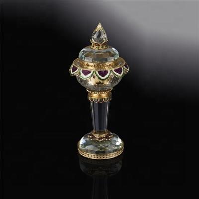 China Crystal New Design with Purple Color Painting Saudi Arabian Crystal Censer for sale