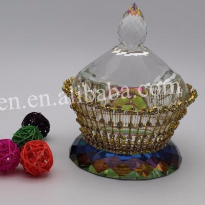 China Middle Eastern Fancy Crystal Candy Jar, Glass Sweet Storage Jar for sale