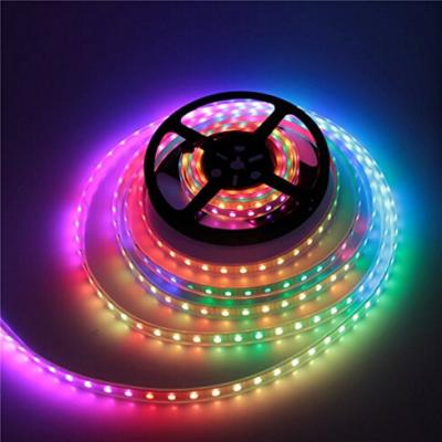 China Addressable 5m 60LEDs/m DC5V WS2813 RGB led pixel strip,waterproof in silicon tube,with 60pixels/M;RGB full color for sale