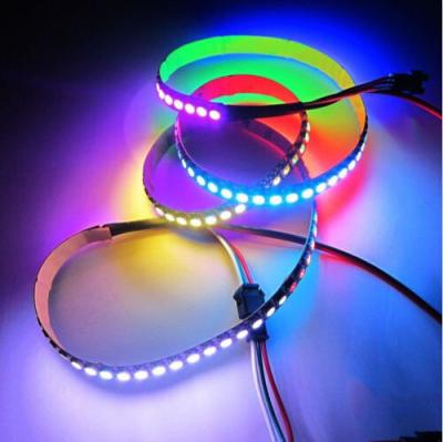 China WS2812 WS2812B 144LED m 2811 IC 5050 RGB SMD Built-in Addressable Color Flexi LED Pixel Strip Light White PCB Waterproof for sale