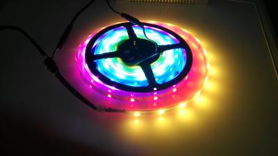 China Addressable 5m 30LEDs/m DC5V WS2813 RGB led pixel strip,waterproof by silicon tube;IP67,with 30pixels/M for sale