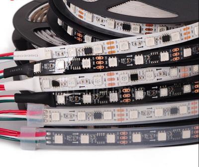 China DC12V IC SMD5050 RGB Flexible addressable 30/48/60leds/m ws2811 led pixels strip lights tape external ic,1 ic control 3 for sale