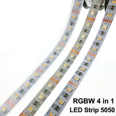 China 5050 LED RGBW/RGBWW Strip Light 4in1 Led Flexible Tape DC 12V /24V 5M 60LED/M 300LED High Brightness String 3M Sticker for sale