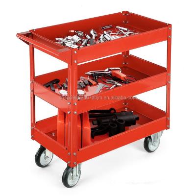 China Tools Three Layer Metal Platform Service Steel Trolley for Fast Food Restaurant Hotel Room Restaurant Repair Train Tool Trolley Hand Cart for sale