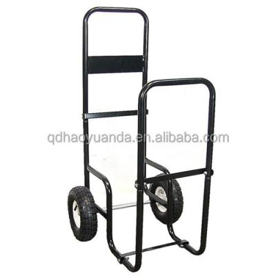 China 10 Inch Motion Cart 10 Inch Wheel Log Wheel Hand Trolley Rack Hand Cart Firewood Industrial Wood Trolley Cart for sale