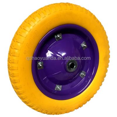 China Hotels 13x3 Wheelbarrow Wheel 3.00-8 PU Foam Wheel Puncture Prevention Solid Rubber Wheel Barrow Cart for sale