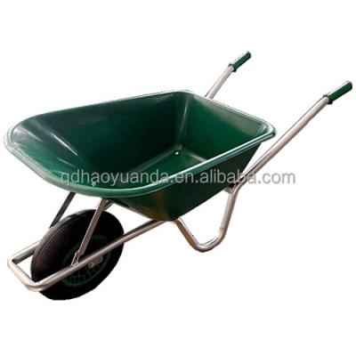 China 110L METAL TRAY PLASTIC WHEEL WHEELBARROW For Garden Farm Wheelbarrows Hand Cart Garden Trolley Instruction Wheel Wheelbarrow European Market for sale