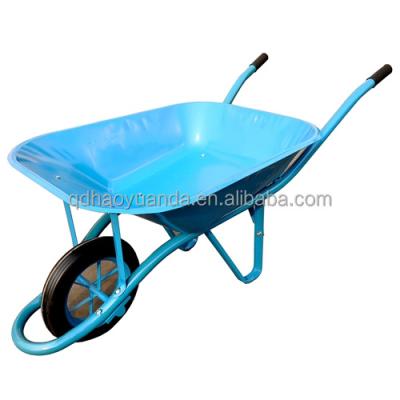 China Construction steel wheelbarrow wheelbarrow 65L 180kg capacity metal wheel French model wheel barrow for sale